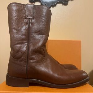 Justin Mens Classic Roper Boots 3714 Brown Size 8.5